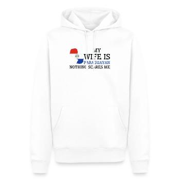 Rien ne me fait peur Femme paraguayenne Paraguay - Sweat à capuche Premium bio Homme - blanc - Devant - Nico (187cm)