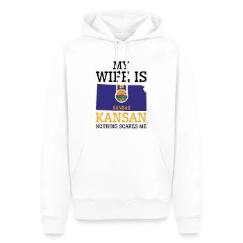 Rien ne me fait peur Kansan femme Kansas - Sweat à capuche Premium bio Homme - blanc - Devant - Nico (187cm)