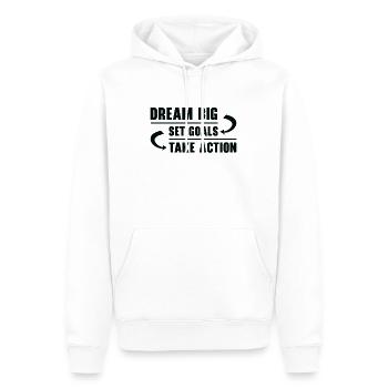 Ziel Leben Zitate Positive Botschaft Motivierende - Männer Premium Bio Hoodie - Weiß - Vorne - Nico (187cm)