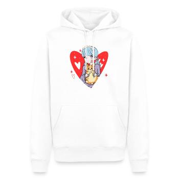 Anime Stylish Cute Girl Retro Kawaii - Sweat à capuche Premium bio Homme - blanc - Devant - Nico (187cm)