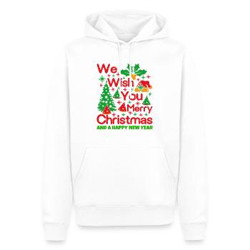 Noël, noël, noël, noël, noël, noël, noël, noël - Sweat à capuche Premium bio Homme - blanc - Devant - Nico (187cm)