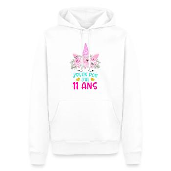 Enfant T Shirt 11 Ans Fille Anniversaire Cadeau - Men’s Premium Organic Hoodie - white - Front - Nico (187cm)