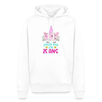 Enfant T Shirt 25 Ans Fille Anniversaire Cadeau - Men’s Premium Organic Hoodie - white - Front - Nico (187cm)