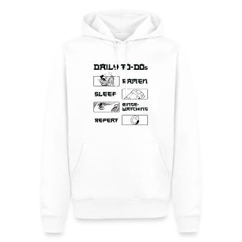 Fan de cinéma Daily Binge Watcher Ramen Lover - Sweat à capuche Premium bio Homme - blanc - Devant - Nico (187cm)