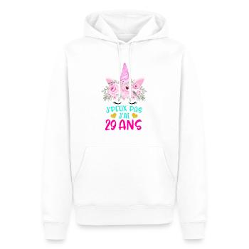 Enfant T Shirt 29 Ans Fille Anniversaire Cadeau - Men’s Premium Organic Hoodie - white - Front - Nico (187cm)
