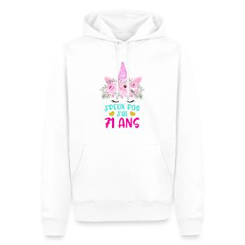 Enfant T Shirt 71 Ans Fille Anniversaire Cadeau - Men’s Premium Organic Hoodie - white - Front - Nico (187cm)