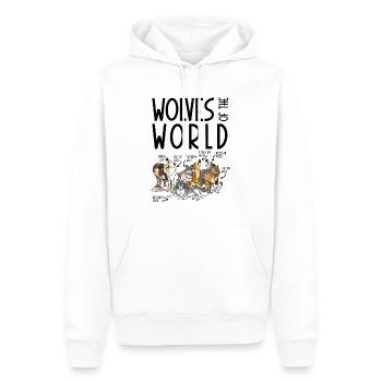 Les loups du monde - Sweat à capuche Premium bio Homme - blanc - Devant - Nico (187cm)