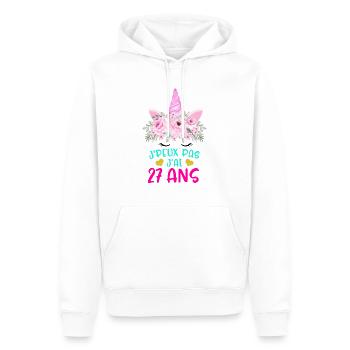 Enfant T Shirt 27 Ans Fille Anniversaire Cadeau - Men’s Premium Organic Hoodie - white - Front - Nico (187cm)