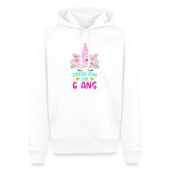 Enfant T Shirt 6 Ans Fille Anniversaire Cadeau - Men’s Premium Organic Hoodie - white - Front - Nico (187cm)