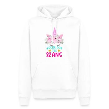 Enfant T Shirt 32 Ans Fille Anniversaire Cadeau - Men’s Premium Organic Hoodie - white - Front - Nico (187cm)