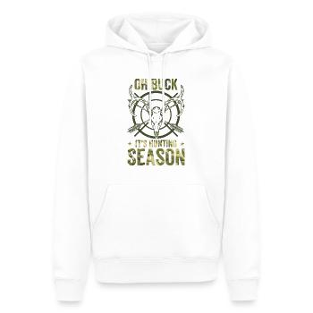 Saison de chasse Bois d’époque Chasse à la faune - Sweat à capuche Premium bio Homme - blanc - Devant - Nico (187cm)