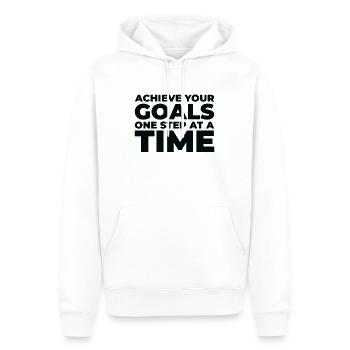 Ziel Typografie Leben Zitate Positive Botschaft - Männer Premium Bio Hoodie - Weiß - Vorne - Nico (187cm)