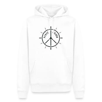 Frieden Liebhaber Uhr Frieden Zeit Optimistisch - Männer Premium Bio Hoodie - Weiß - Vorne - Nico (187cm)