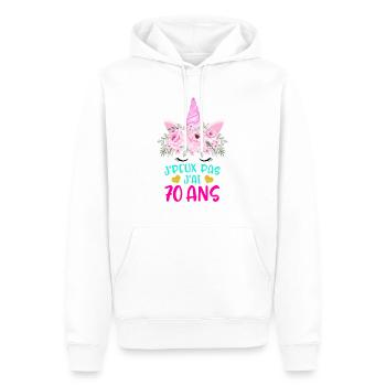 Enfant T Shirt 70 Ans Fille Anniversaire Cadeau - Men’s Premium Organic Hoodie - white - Front - Nico (187cm)