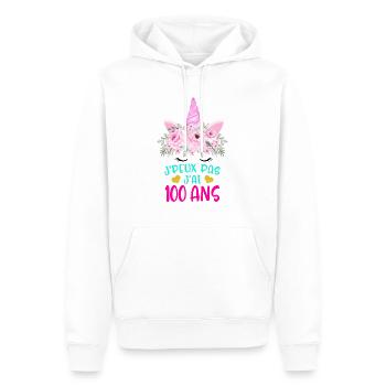 Enfant T Shirt 100 Ans Fille Anniversaire Cadeau - Men’s Premium Organic Hoodie - white - Front - Nico (187cm)