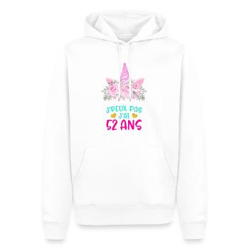 Enfant T Shirt 52 Ans Fille Anniversaire Cadeau - Men’s Premium Organic Hoodie - white - Front - Nico (187cm)