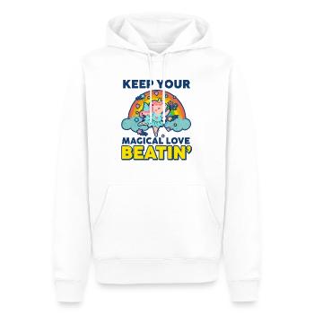 Regenbogentier singend spielend Einhorn Liebhaber - Männer Premium Bio Hoodie - Weiß - Vorne - Nico (187cm)
