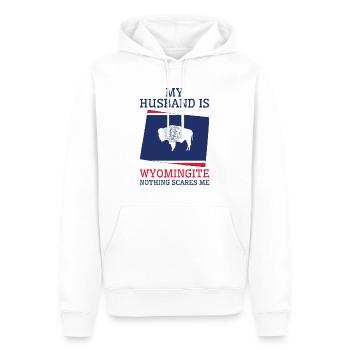 Nothing Scares Me Wyomingite Husband Wyoming - Men’s Premium Organic Hoodie - white - Front - Nico (187cm)