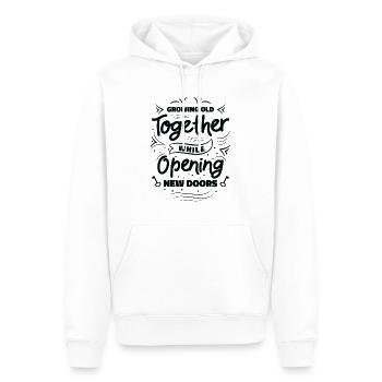 Couple de retraite Grands-parents Vie Citation Vintage - Sweat à capuche Premium bio Homme - blanc - Devant - Nico (187cm)