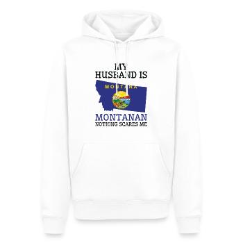 Nichts macht mir Angst Montanan Husband Montana - Männer Premium Bio Hoodie - Weiß - Vorne - Nico (187cm)