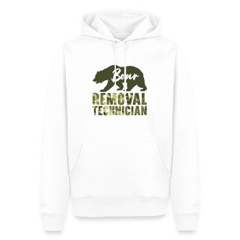 Technicien d’enlèvement d’ours Chasse à l’ours Chasse à la faune - Sweat à capuche Premium bio Homme - blanc - Devant - Nico (187cm)