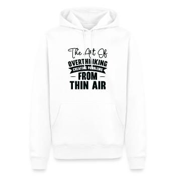 Repenser la suranalyse de la typographie vintage - Sweat à capuche Premium bio Homme - blanc - Devant - Nico (187cm)