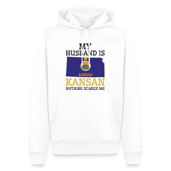 Rien ne me fait peur Kansan mari Kansas - Sweat à capuche Premium bio Homme - blanc - Devant - Nico (187cm)