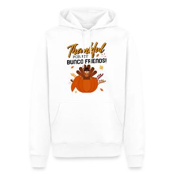 Thanksgiving-Shirt, dankbar für meine Bunco-Freunde - Männer Premium Bio Hoodie - Weiß - Vorne - Nico (187cm)