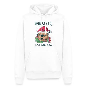 Lieber Weihnachtsmann Weihnachten Mops Urlaub - Männer Premium Bio Hoodie - Weiß - Vorne - Nico (187cm)