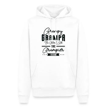 Grumpy Grandpa Vintage Typographie Vieille personne - Sweat à capuche Premium bio Homme - blanc - Devant - Nico (187cm)