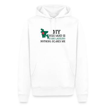 Rien ne me fait peur mari bangladais - Sweat à capuche Premium bio Homme - blanc - Devant - Nico (187cm)
