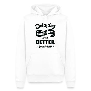 Procrastinating Vintage Fan Procrastinator - Men’s Premium Organic Hoodie - white - Front - Nico (187cm)