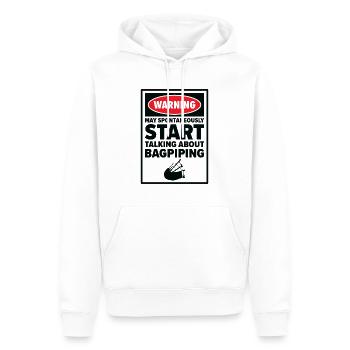 Funny Bagpiper Bagpiping Scotsman Musician - Men’s Premium Organic Hoodie - white - Front - Nico (187cm)