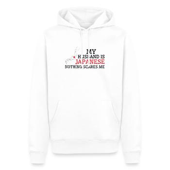 Rien ne me fait peur, mari japonais Japon - Sweat à capuche Premium bio Homme - blanc - Devant - Nico (187cm)