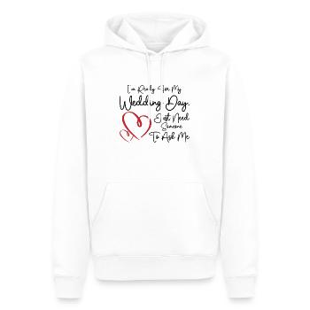 Wedding Day Typography Couple Funny Quotes - Men’s Premium Organic Hoodie - white - Front - Nico (187cm)