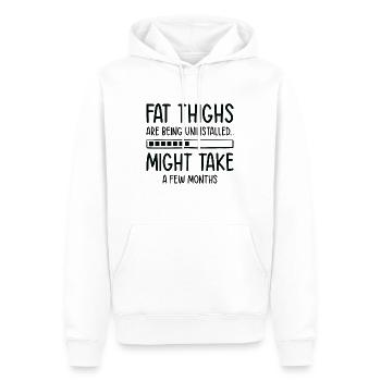 Uninstalling Fat Thighs Fitness Enthusiast - Men’s Premium Organic Hoodie - white - Front - Nico (187cm)