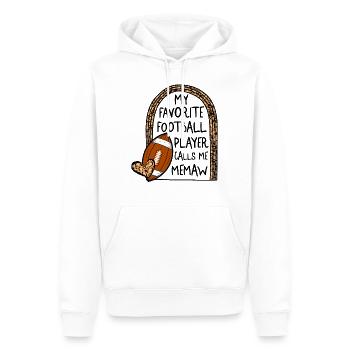 Maillot Memaw, mon joueur de football préféré m’appelle - Sweat à capuche Premium bio Homme - blanc - Devant - Nico (187cm)