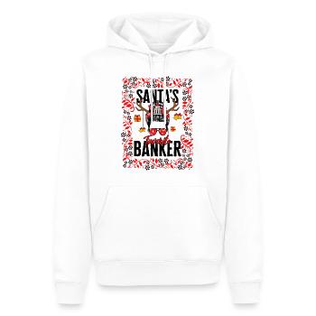 Chemise de Noël, le banquier préféré du Père Noël en désordre - Sweat à capuche Premium bio Homme - blanc - Devant - Nico (187cm)