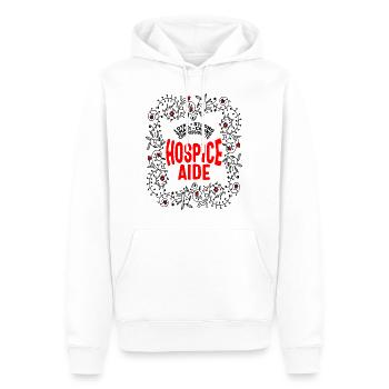 Hospizshirt, Hospizhelfer Blumentee, - Männer Premium Bio Hoodie - Weiß - Vorne - Nico (187cm)