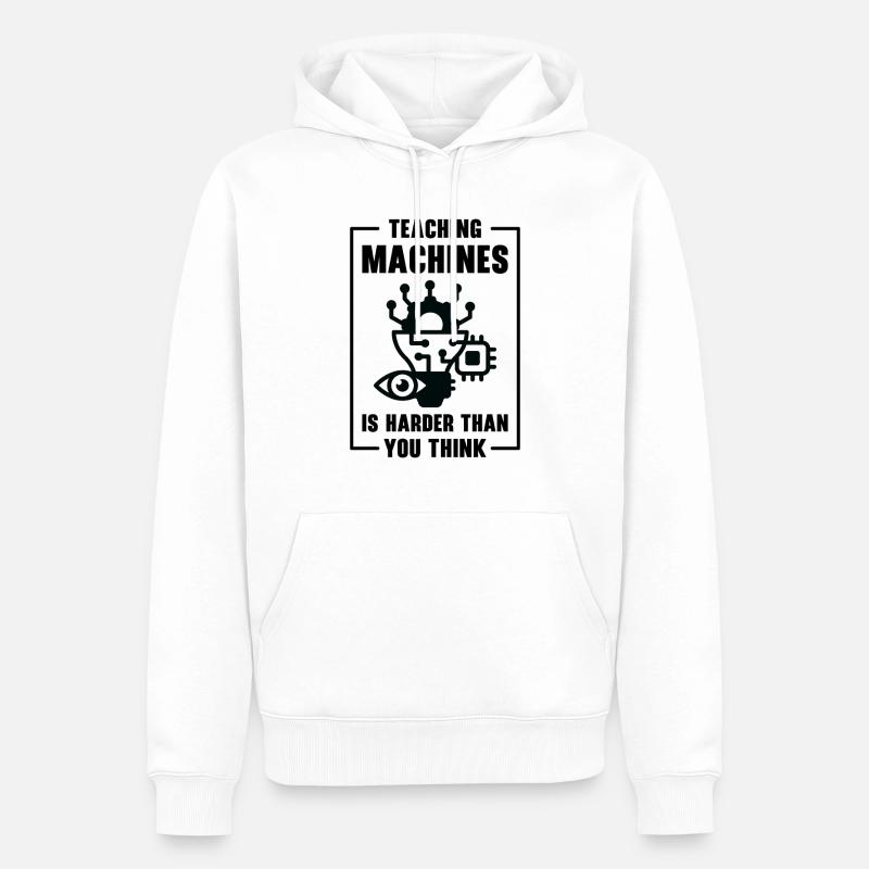 Teaching Machine Learning Artificial Intelligence - Men’s Premium Organic Hoodie - white