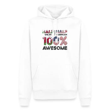 Geboren in Walisisch Wales Amerikanisch USA - Männer Premium Bio Hoodie - Weiß - Vorne - Nico (187cm)