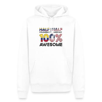 Né Colombien Colombie États-Unis - Sweat à capuche Premium bio Homme - blanc - Devant - Nico (187cm)