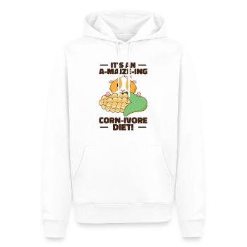 Niedliches Tier Hamster Mais Haustierfutter - Männer Premium Bio Hoodie - Weiß - Vorne - Nico (187cm)