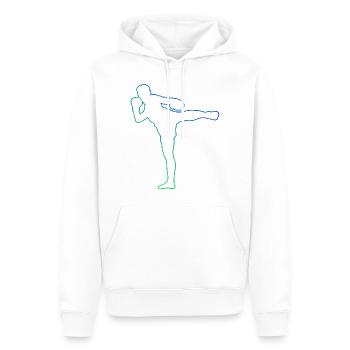 Boxe Thaï Boxeur Thaï Muay Thai Boxe Thaï - Sweat à capuche Premium bio Homme - blanc - Devant - Nico (187cm)