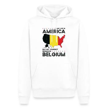 Born Belgian Belgium American USA Citizenship - Men’s Premium Organic Hoodie - white - Front - Nico (187cm)