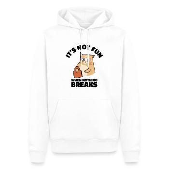 Mean Cat Zeichnung Line Art Katze Besitzer - Männer Premium Bio Hoodie - Weiß - Vorne - Nico (187cm)
