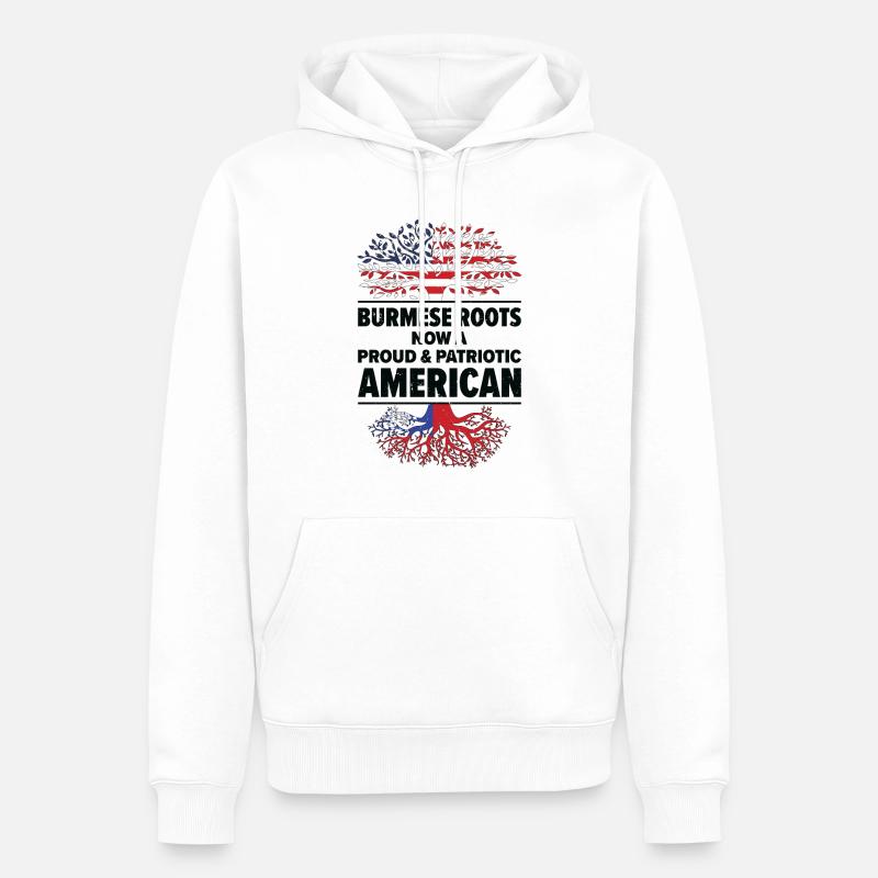 Né Birman Myanmar États-Unis - Sweat à capuche Premium bio Homme - blanc