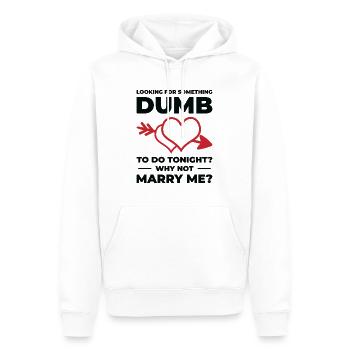 Dumb Wedding Heart Couple Relationship Romance - Men’s Premium Organic Hoodie - white - Front - Nico (187cm)
