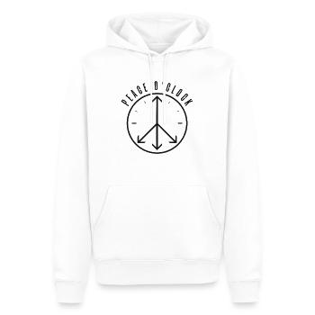 Frieden Liebhaber Uhr Frieden Zeit Optimistisch - Männer Premium Bio Hoodie - Weiß - Vorne - Nico (187cm)