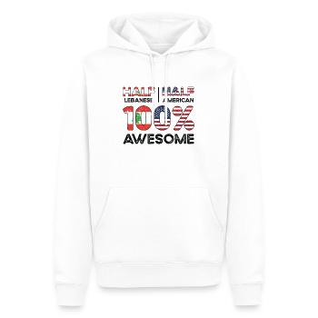 Né Liban Liban États-Unis - Sweat à capuche Premium bio Homme - blanc - Devant - Nico (187cm)